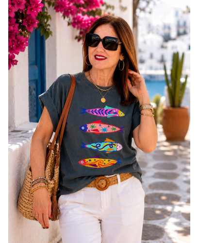 Camiseta Sardinas Color gris 2