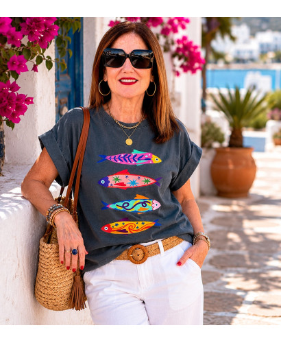 Camiseta Sardinas Color gris