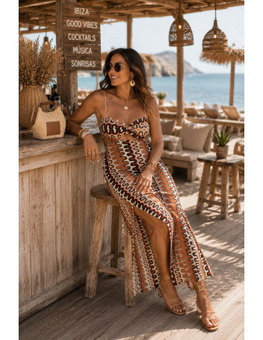 🌈 Vestido Zigzag Multicolor con Aberturas...