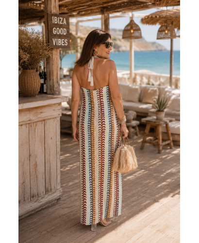🌀 Vestido Halter Étnico Multicolor 2