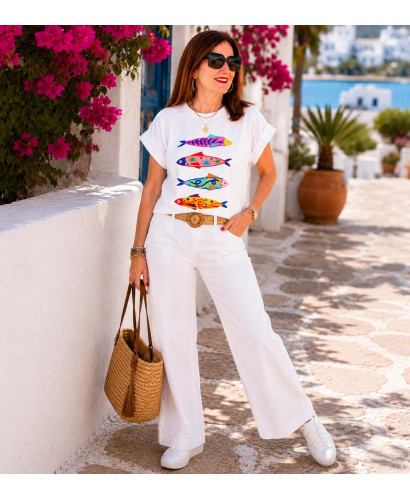Camiseta Sardinas Color blanca 2