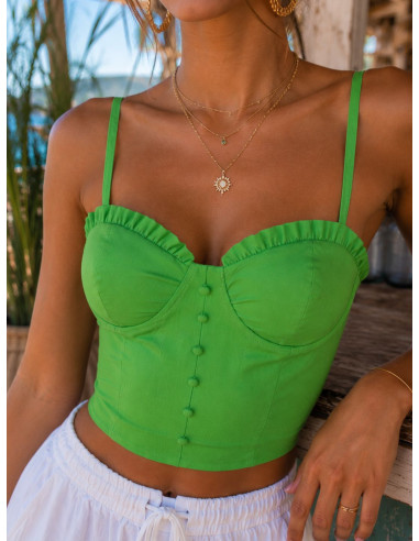 Top Corsé con Tirantes Regulables verde