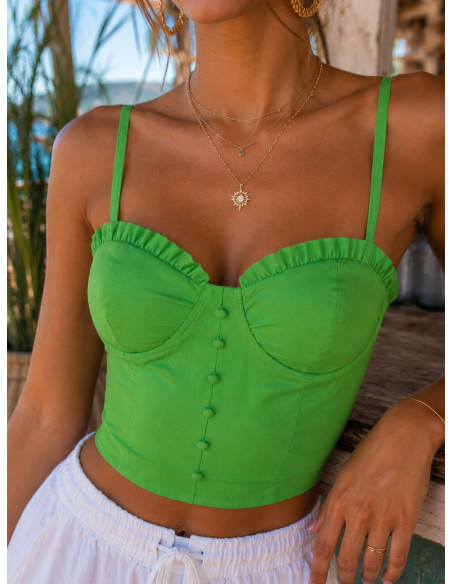 Top Corsé con Tirantes Regulables verde