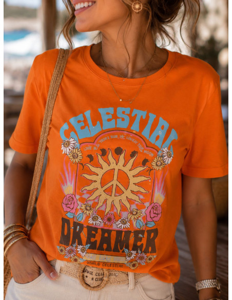 👚 Camiseta Celestial naranja