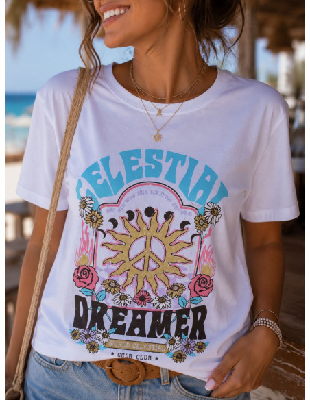 👚 Camiseta Celestial blanca