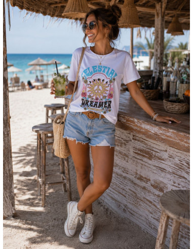 👚 Camiseta Celestial blanca