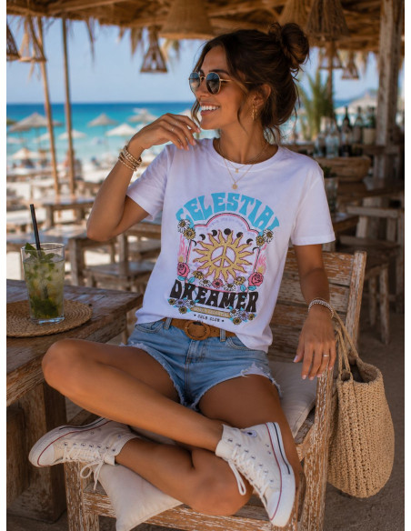 👚 Camiseta Celestial blanca