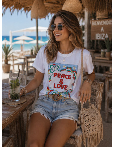 Camiseta Peace & Love blanca