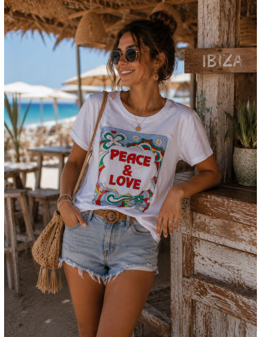 Camiseta Peace & Love blanca