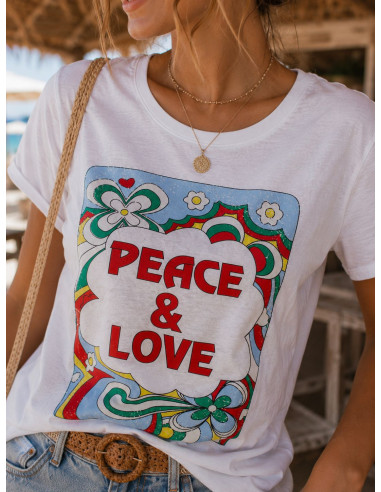 Camiseta Peace & Love blanca