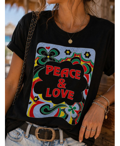 Camiseta Peace & Love negra