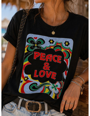 Camiseta Peace & Love negra