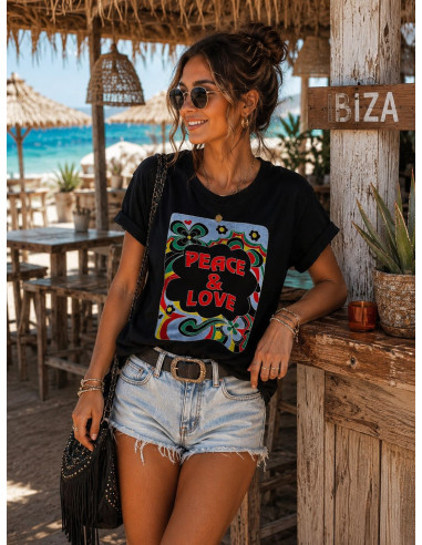 Camiseta Peace & Love negra