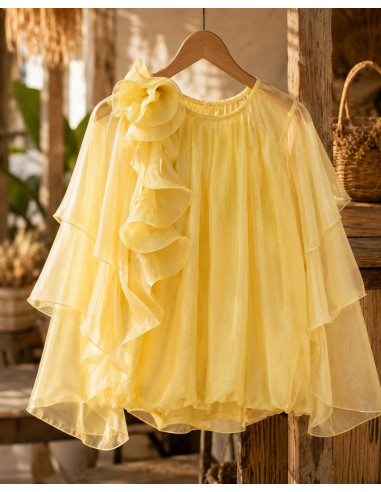 Blusa Amarilla de Gasa Fría