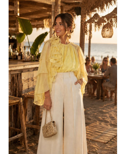 Blusa Amarilla de Gasa Fría
