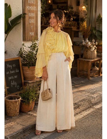 Blusa Amarilla de Gasa Fría