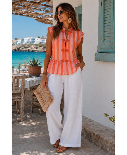 Blusa rayas naranja y rosa 2