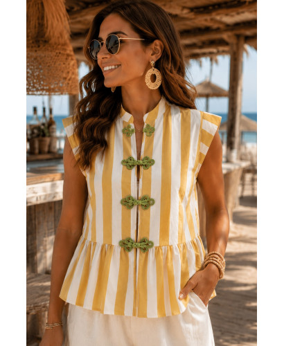 Blusa rayas mostaza y blanco