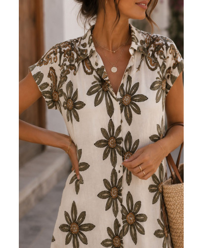 Vestido camisero estampado verde 2