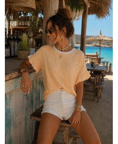 🐆 Camiseta Animal Print Naranja Flúor 2