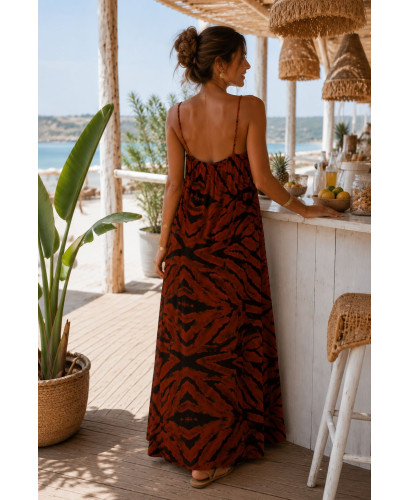 Vestido Lencero Animal Print Teja 2