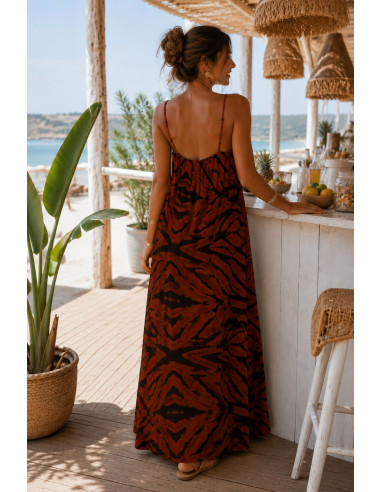 Vestido Lencero Animal Print Teja