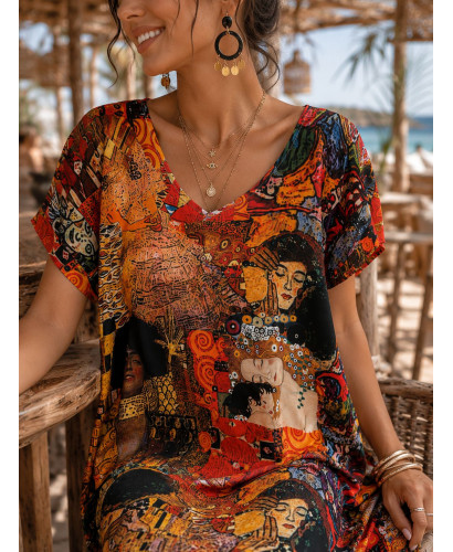 Vestido Estampado Artístico Multicolor 2