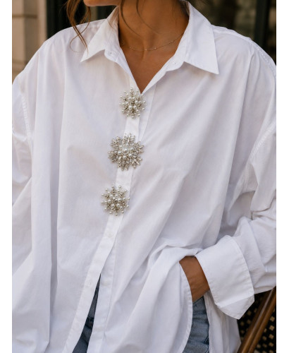Camisa Joya Blanca con Perlas y Cristales 2