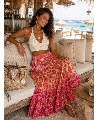 🌸✨ Falda Larga Estampada: Elegancia y Frescura 🌈
