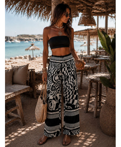 🌟 Pantalón Punto Seda Estampado negro