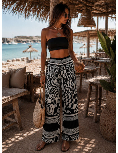 🌟 Pantalón Punto Seda Estampado negro