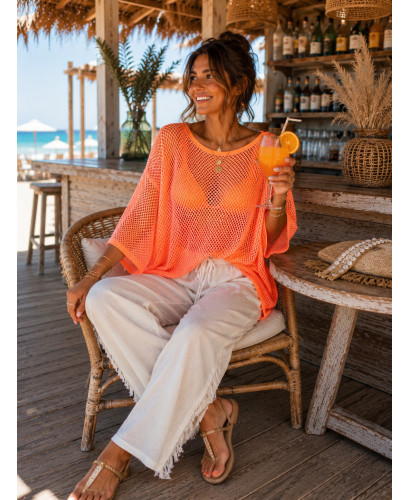 ⚡ Camiseta Naranja Flúor Rejilla 2