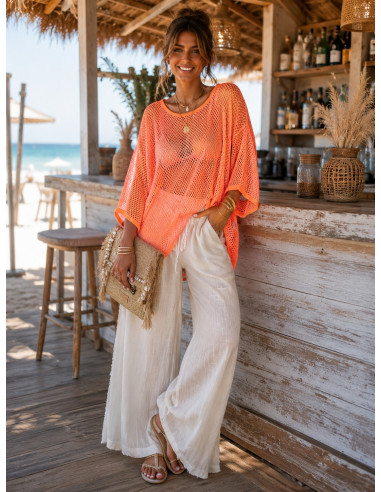 ⚡ Camiseta Naranja Flúor Rejilla