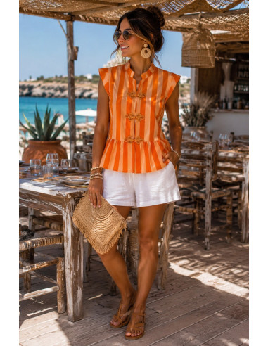 Blusa rayas naranjas