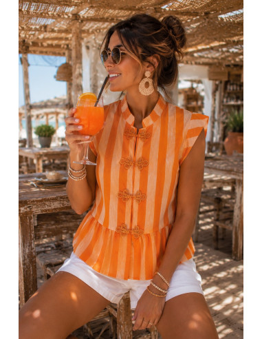 Blusa rayas naranjas