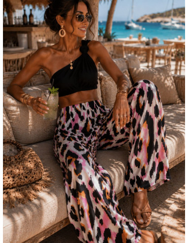 🌟 Pantalón Punto Seda Estampado print de color