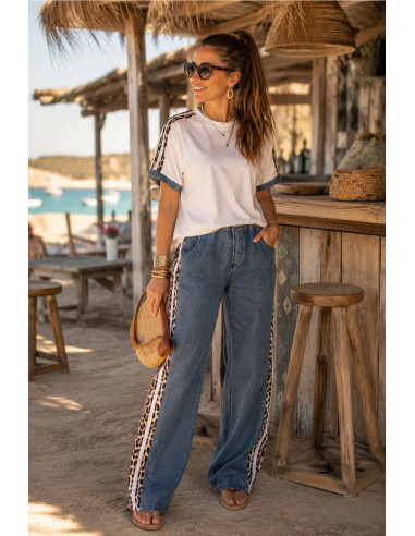 Conjunto camiseta blanca y pantalón con...