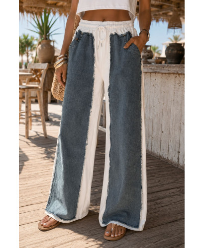 Conjunto denim combinado de pantalón y camiseta 2
