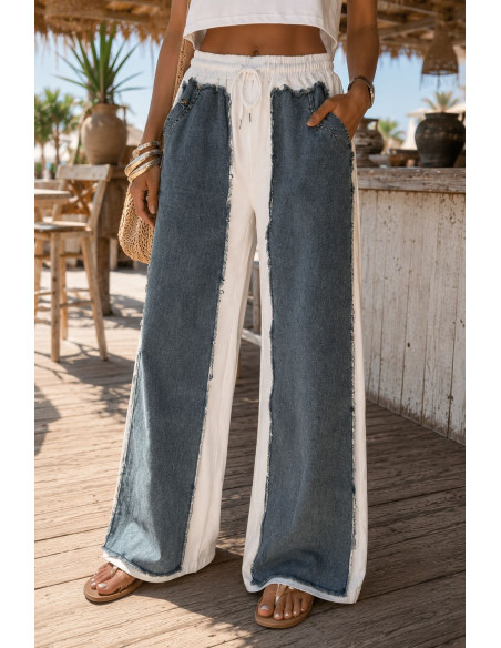 Conjunto denim combinado de pantalón y camiseta