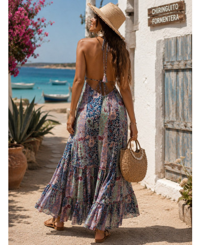 Vestido seda atado al cuello 2