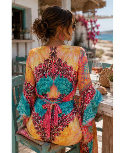 Vestido largo con nudo estampado color 2