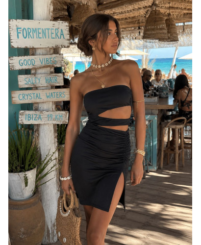 Vestido Negro Cut Out de Punto Seda