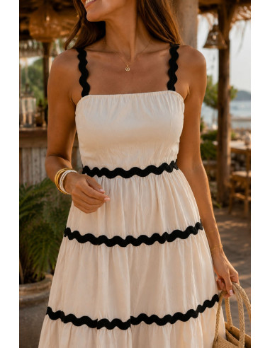 🖤 Vestido crudo Corto con Detalles de Piculina...