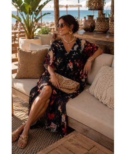 Vestido estampado con tie negro 2