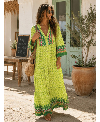 🍋 Maxi Vestido Geométrico: Frescura en Lima 2