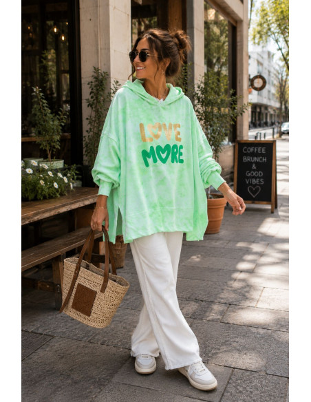 Sudadera Tie Dye Verde Flúor Gold