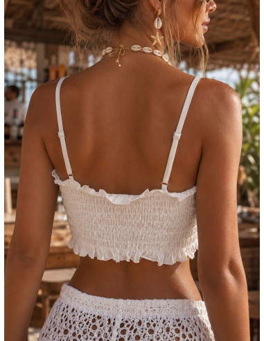 Top Blanco de Bordado Inglés con Lazada y...