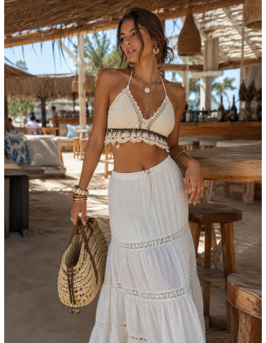 Top Crochet Conchas tostado