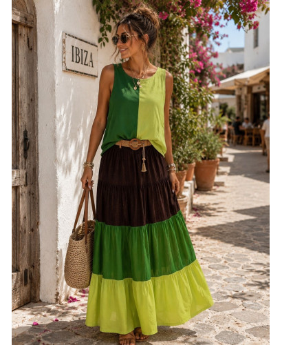 Top Bicolor Verde y Lima con Espalda Lisa 2