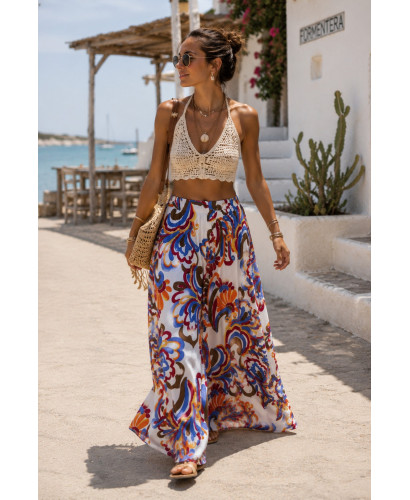 Pantalón blanco con Estampado en Colores